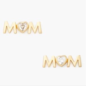 Kate Spade Gold-Tone Crystal Mom Stud Earrings